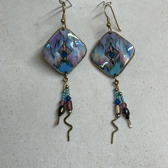Jewelry - Ceramic Square Earrings With Dangles Earrings